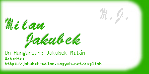 milan jakubek business card
