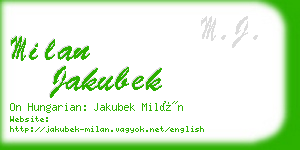 milan jakubek business card